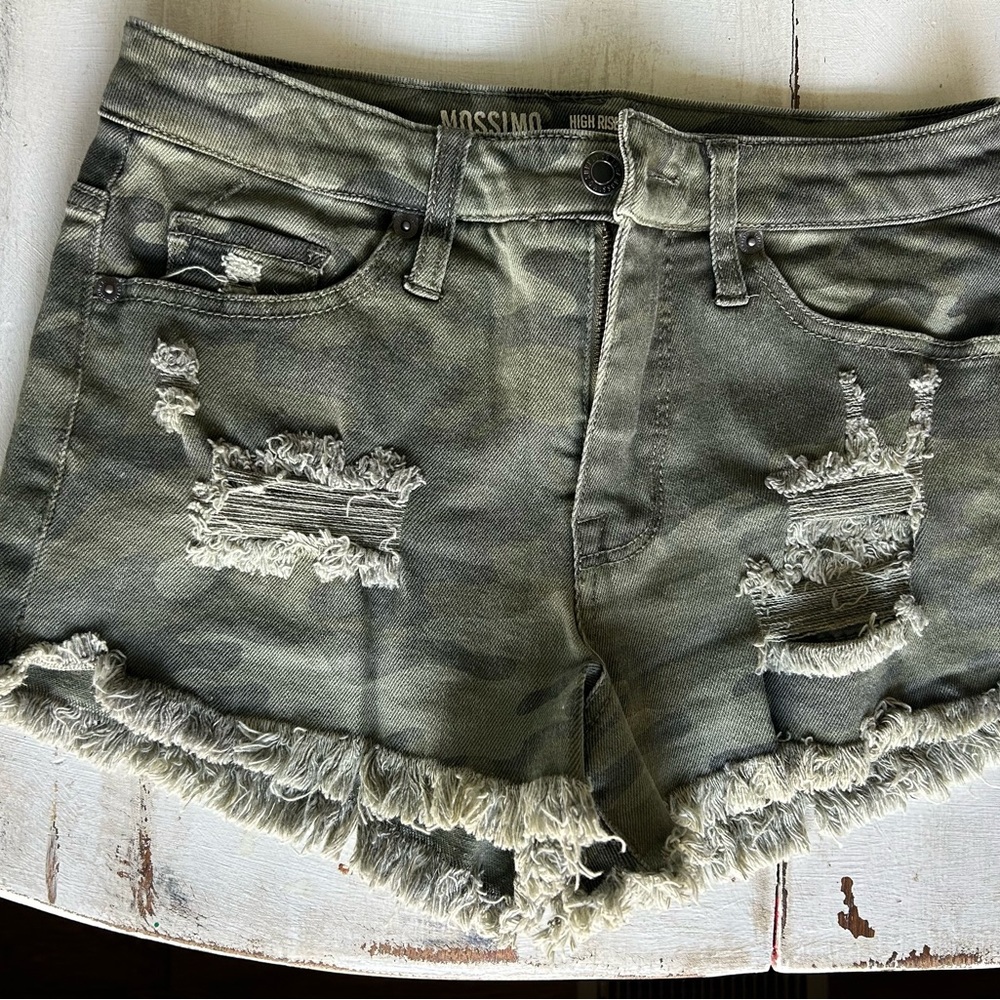 Mossimo Supply Co. Women's Green Distressed Shorts